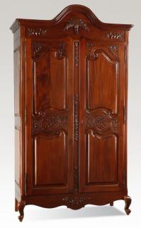 Appraisal: French Provincial style mahogany armoire French Provincial style mahogany armoire