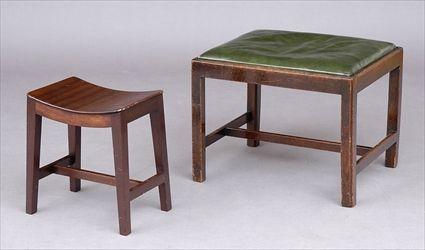 Appraisal: GEORGE III MAHOGANY STOOL AND ANOTHER STOOL The rectangular drop-in