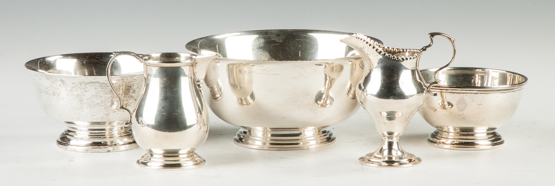 Appraisal: Group of Sterling Silver Bowls Creamers Bowl Tiffany Co Makers