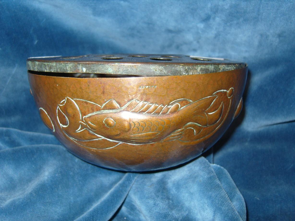 Appraisal: A Newlyn hammered copper bowl of open circular form with