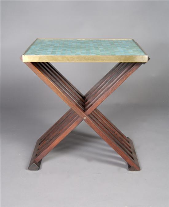 Appraisal: An American Glass Tiled Table Edward Wormley for Dunbar Height