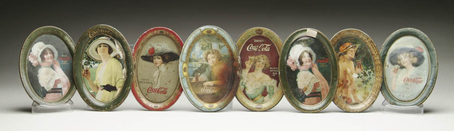 Appraisal: LOT OF EIGHT COCA-COLA TIP TRAYS Includes trays for the