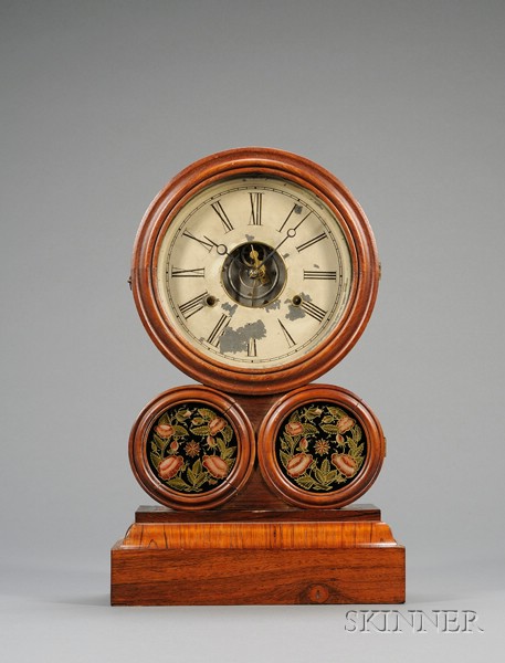 Appraisal: Rosewood Spectacle Shelf Clock by E Ingraham Bristol Connecticut painted