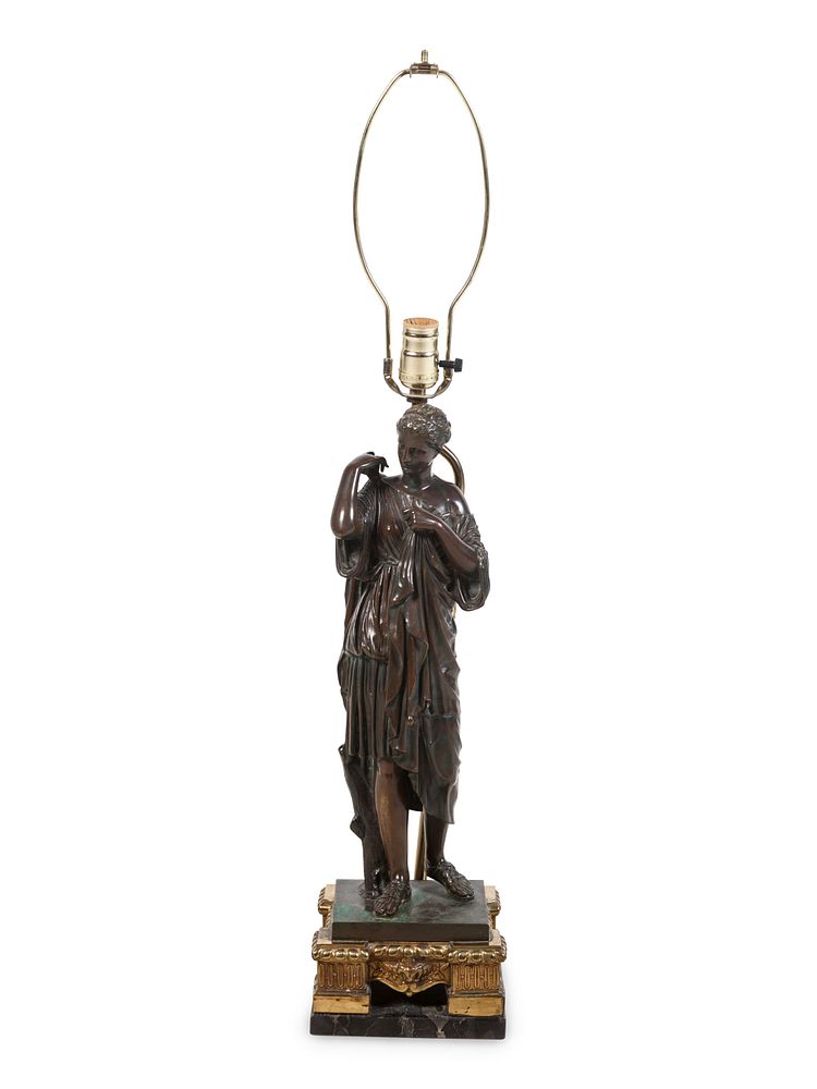 Appraisal: A Grand Tour Bronze Figure Mounted as a Lamp A