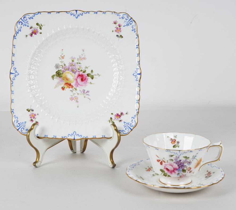 Appraisal: SMALL GROUP OF ROYAL CROWN DERBY PORCELAIN DINNERWAREcomprising eleven square