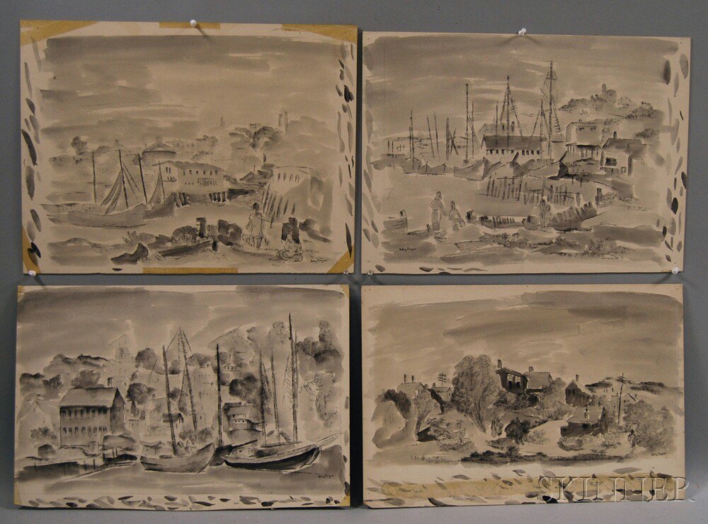 Appraisal: Sidney Raynes American - Six Works Gloucester Landscape Little Italy