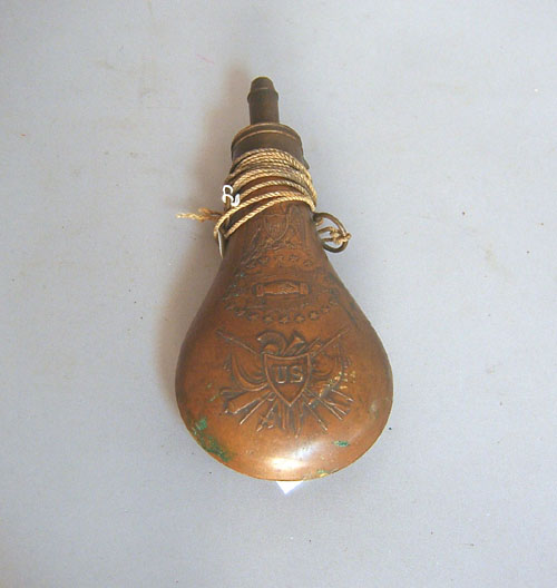 Appraisal: Copper batty peace flask dated l