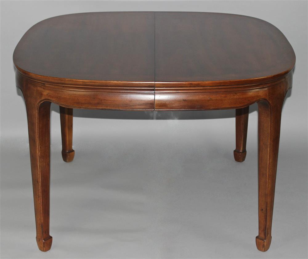 Appraisal: HENREDON ASIAN STYLE DINING TABLE WITH TWO LEAVES having a