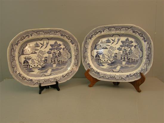 Appraisal: Pair of th century blue and white meat dishes in