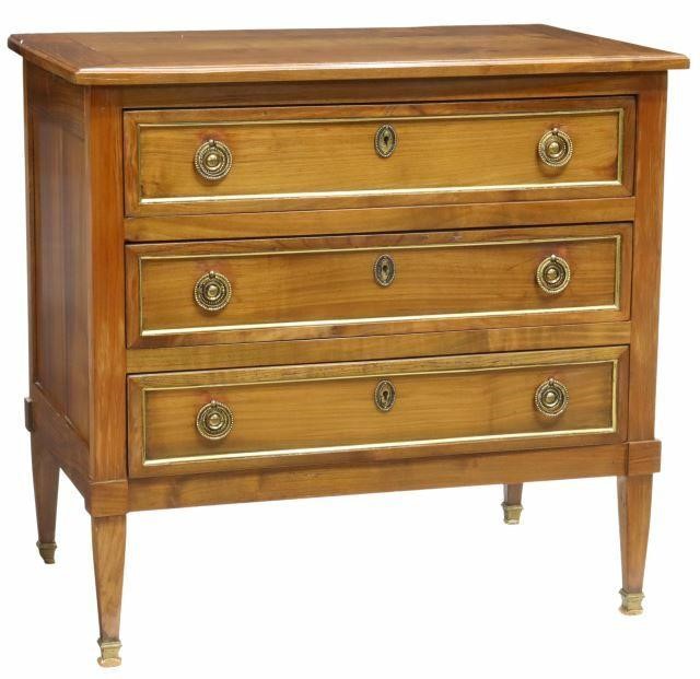 Appraisal: Petite French Louis XVI style fruitwood commode late th c