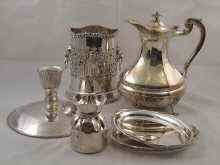 Appraisal: Silver plate comprising a hot water jug a syphon stand