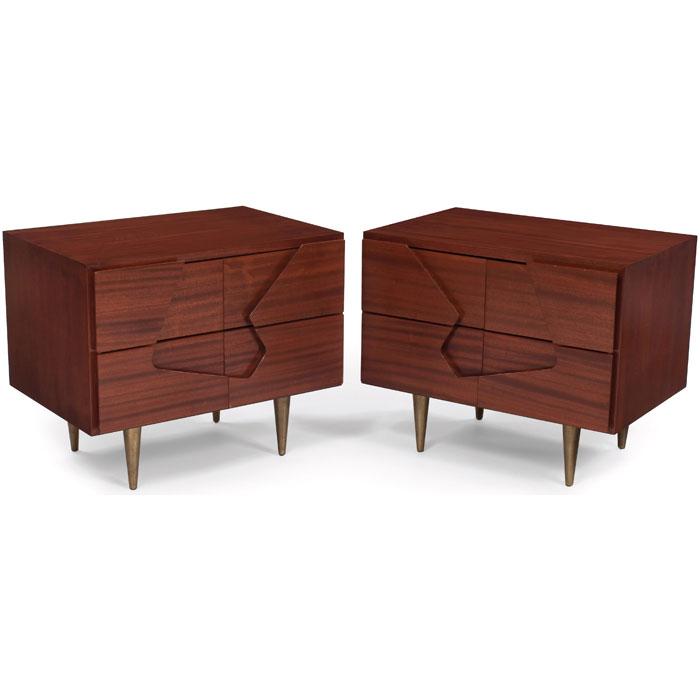 Appraisal: Gio Ponti cabinets attribution pair mahogany each with four drawers