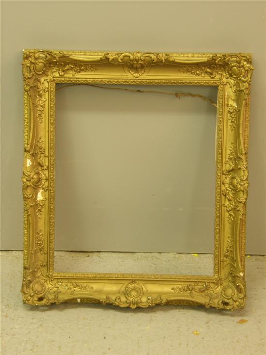 Appraisal: th century gilt moulded wood and gesso picture frame aperture