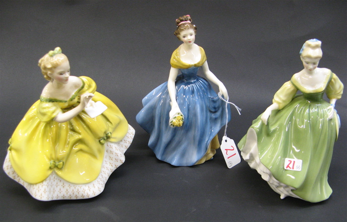 Appraisal: THREE ROYAL DOULTON FIGURINES Melanie HN height in The Last