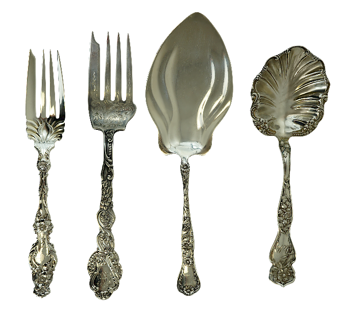 Appraisal: Silver Serving Utensils Four Silver Serving Pieces Four sterling silver