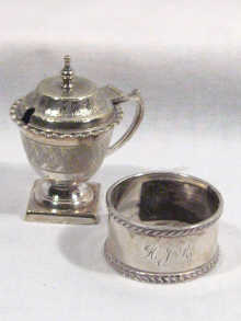 Appraisal: A mixed lot comprising a continental silver mustard pot and