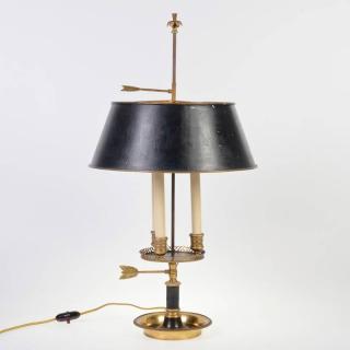 Appraisal: Empire gilt patinated bronze bouillotte lamp th c black tole