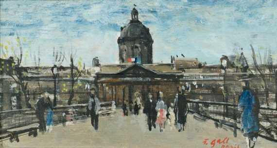 Appraisal: GALL FRANCOIS Kolozsvar - Paris The Promenade Oil on chip