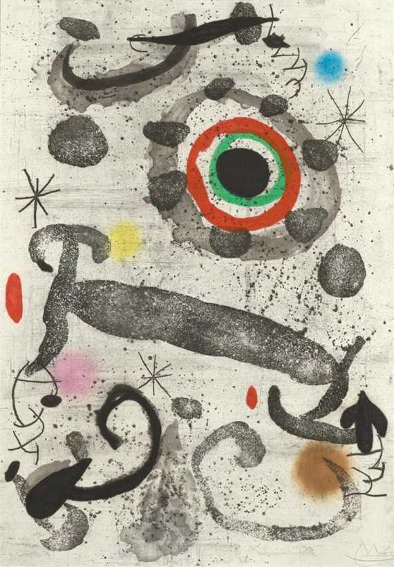 Appraisal: MIRO JUAN Composition Carborundum and aquatint etching Image bled x