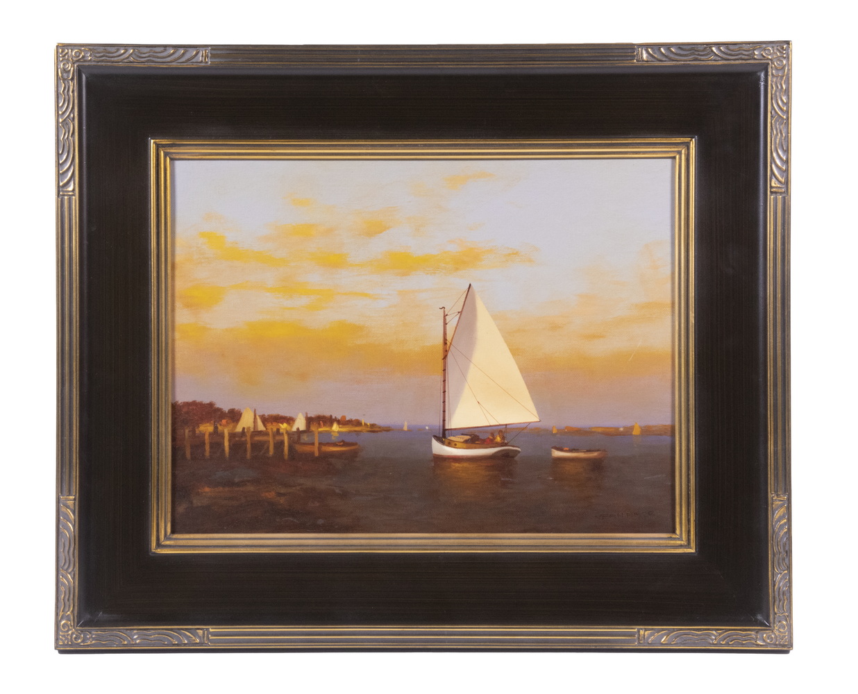 Appraisal: VERNON GEORGE BROE ME IL - Yacht Club Outing oil