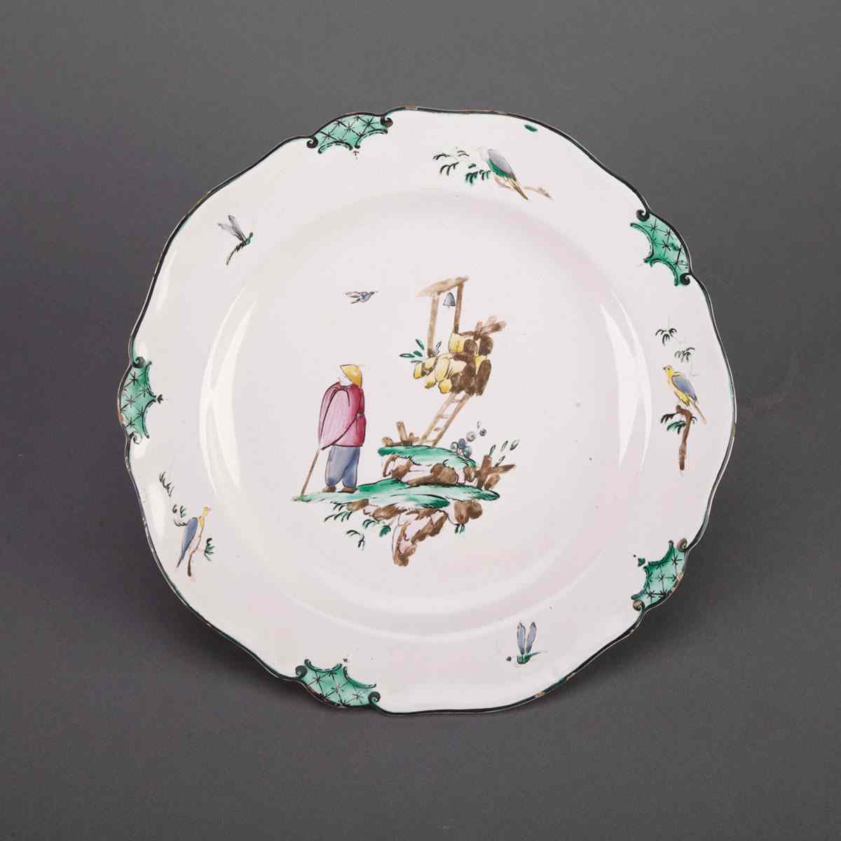 Appraisal: French Marseille Faience Chinoiserie Plate late th century diameter cm