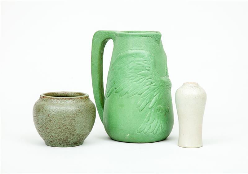 Appraisal: Three Van Briggle Pottery Articles Each impressed with 'AA' monogram