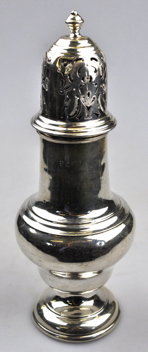 Appraisal: An Edwardian silver large baluster sugar caster Nathan Hayes Chester