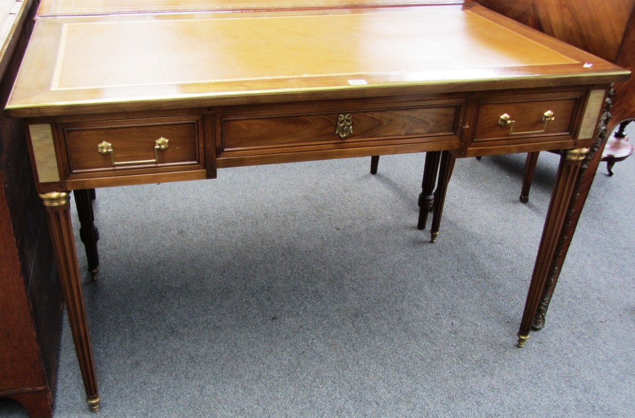 Appraisal: A th century style French gilt metal mounted mahogany bureau