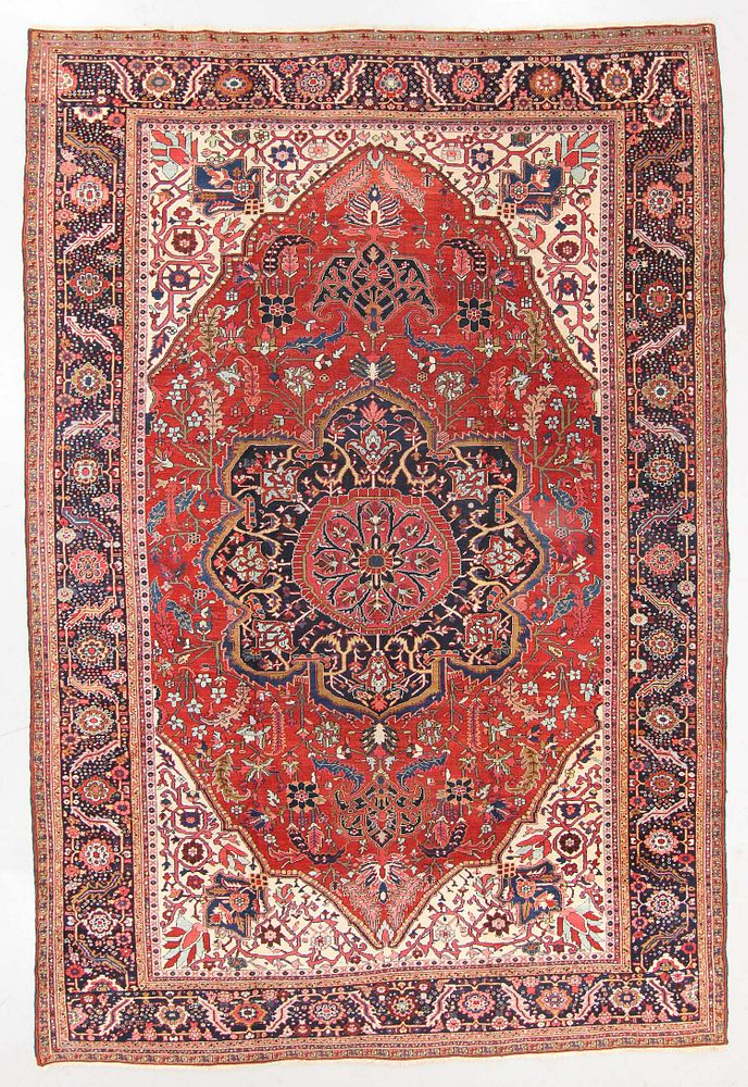 Appraisal: Antique Heriz Rug Turkey ' '' x ' '' Antique