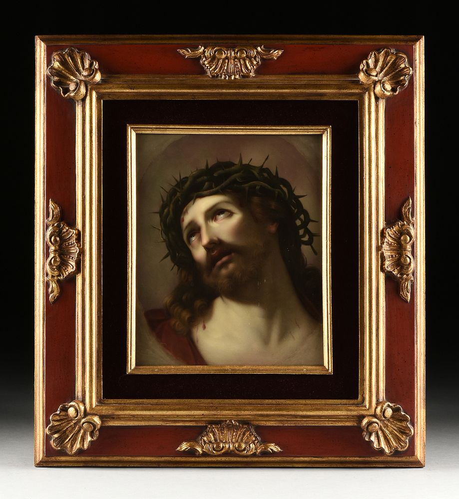 Appraisal: A KPM PAINTED PORCELAIN PLAQUE OF JESUS CHRIST ECCE HOMO