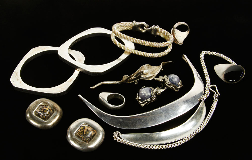 Appraisal: - Modern Silver Jewelry Collection Collection of modern silver jewelry