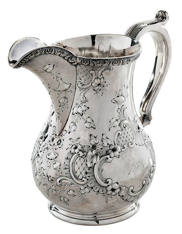 Appraisal: William Gale Coin Silver Pitcher New York pear form with