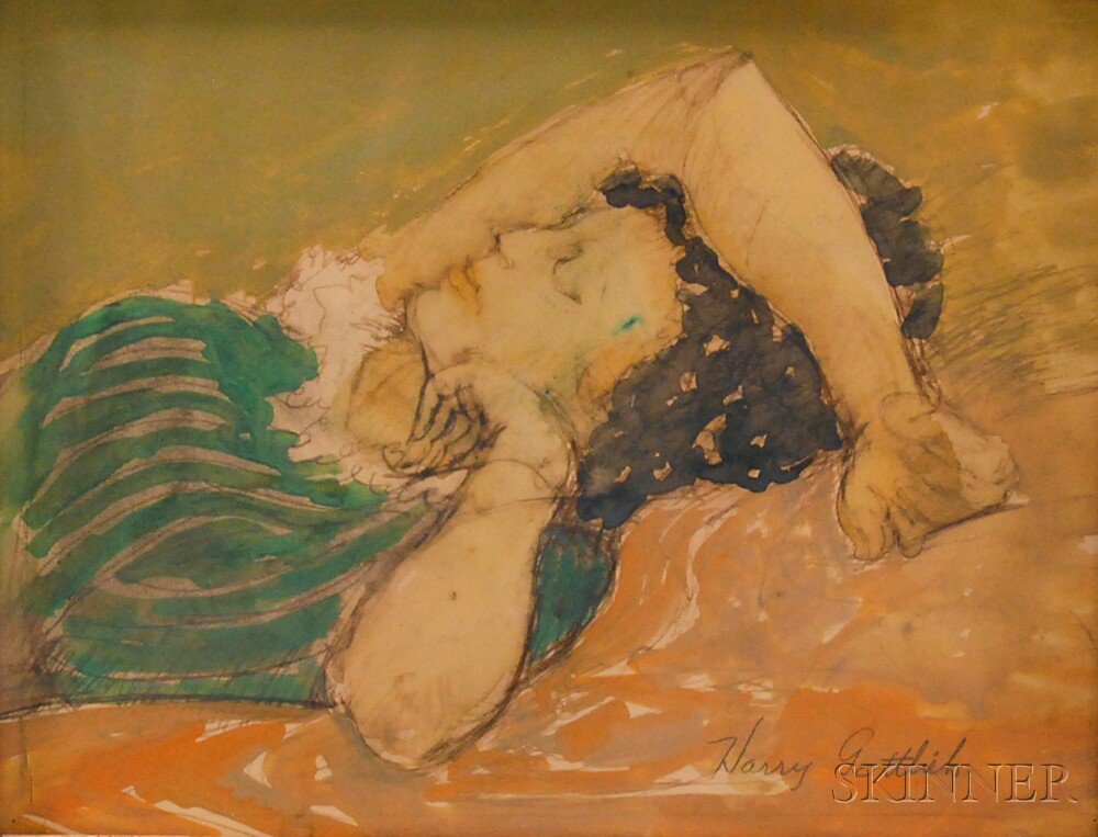 Appraisal: Harry Gottlieb American - Resting Woman Signed Harry Gottlieb in