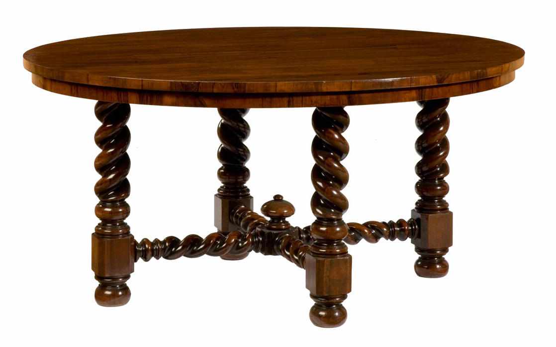 Appraisal: A Portuguese Baroque style rosewood oval table height in width