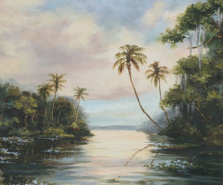 Appraisal: FLORIDA RIVER LANDSCAPE Oil Canvas Board no visible signature ''