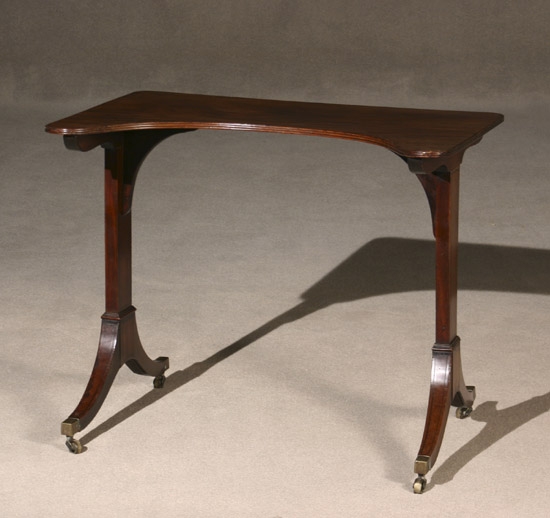 Appraisal: Regency Ebonized Wood Inlaid Mahogany Writing Table Early th Century