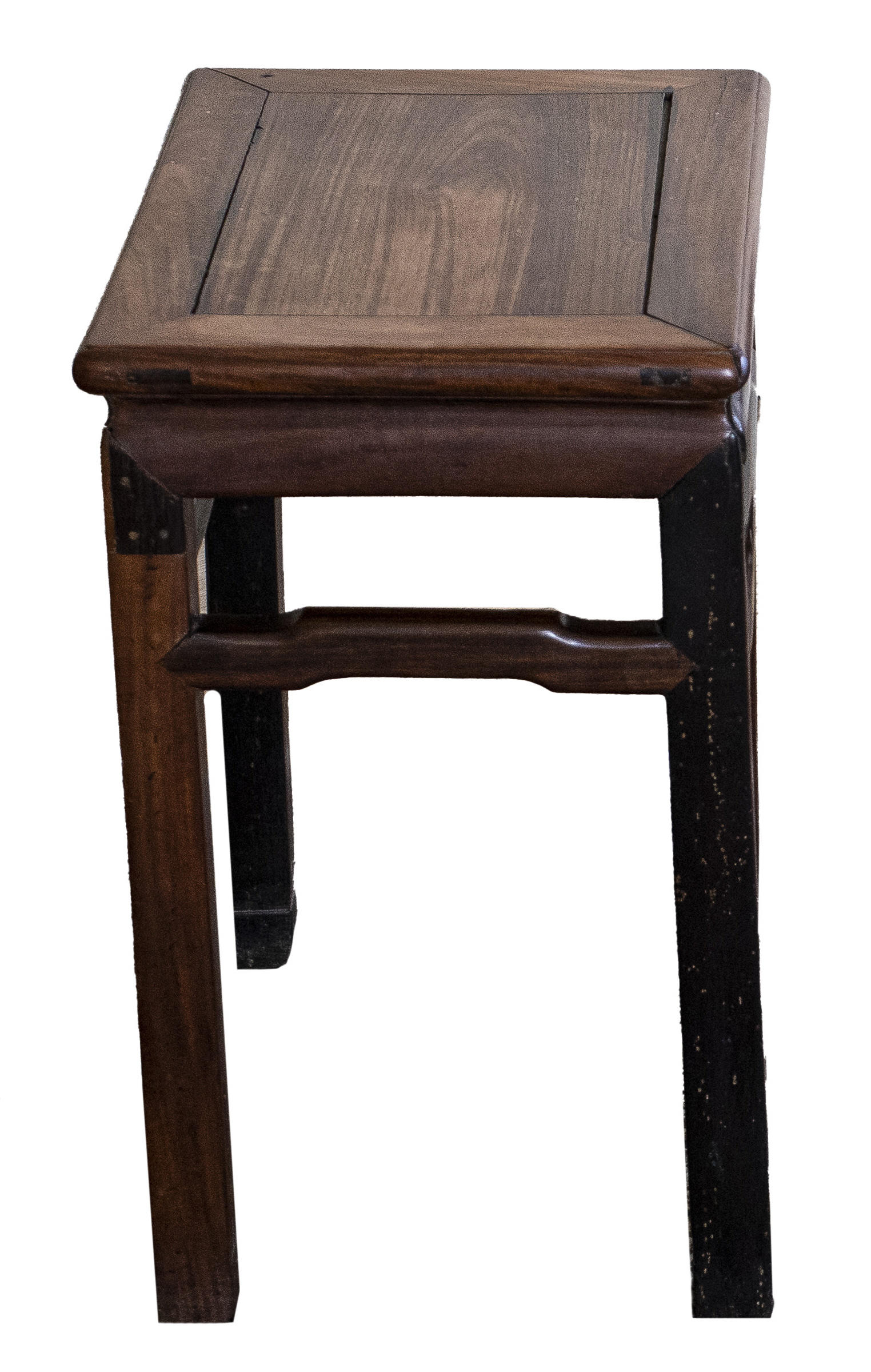 Appraisal: CHINESE HARDWOOD SIDE TABLE Chinese hardwood table possibly hongmu or