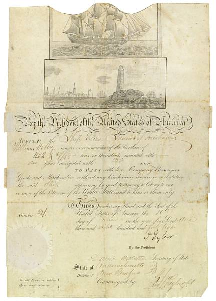 Appraisal: TYLER JOHN Document Signed J Tyler as President partially printed