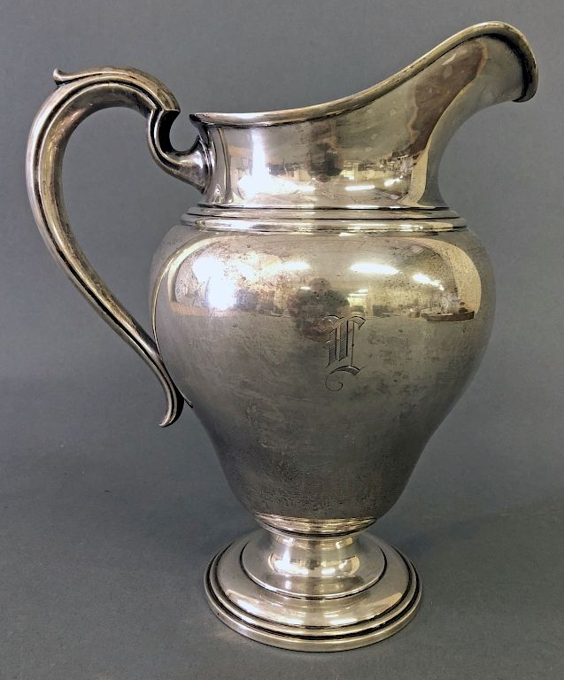 Appraisal: Sterling Silver Water Pitcher Sterling silver water pitcher h troy