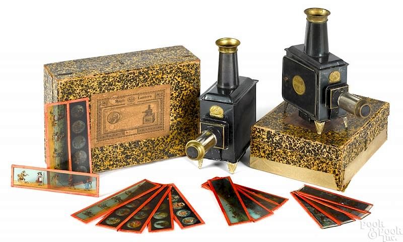 Appraisal: Two Ernst Plank Magic Lanterns Two Ernst Plank Magic Lanterns