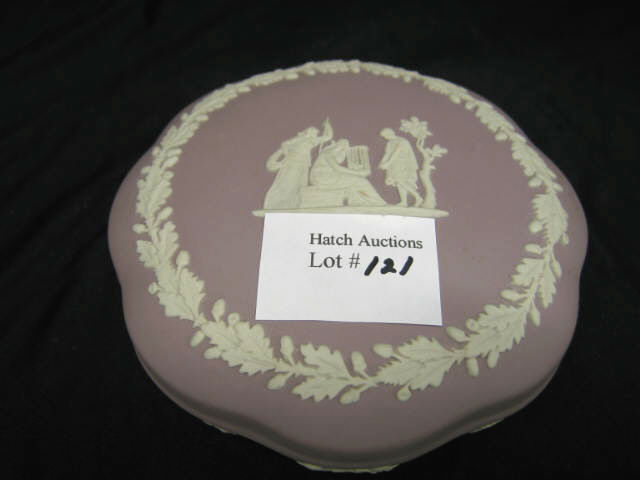 Appraisal: Wedgwood Lilac Jasperware Dresser Box classical figures