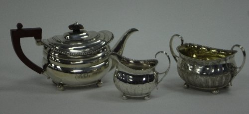 Appraisal: A matched George III three-piece tea service each piece with