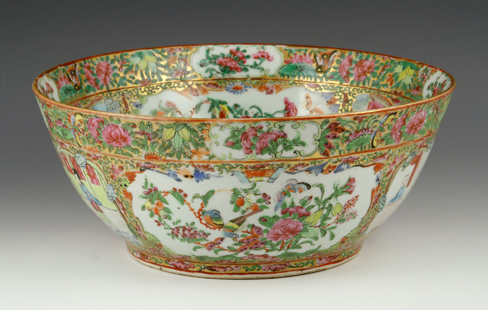 Appraisal: - Chinese Export Rose Medallion Bowl Chinese export rose medallion