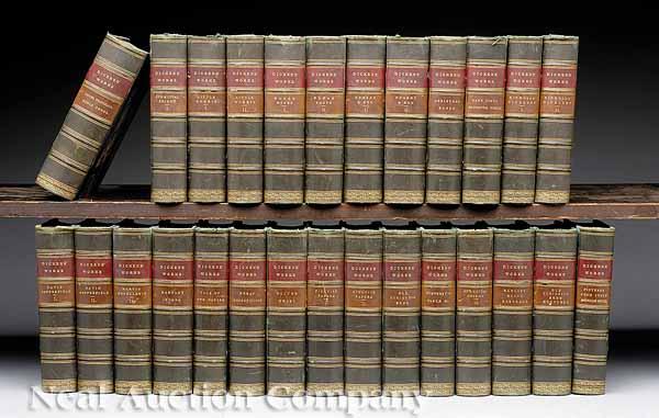 Appraisal: LEATHER BINDINGS Works of Charles Dickens volumes published by Hind