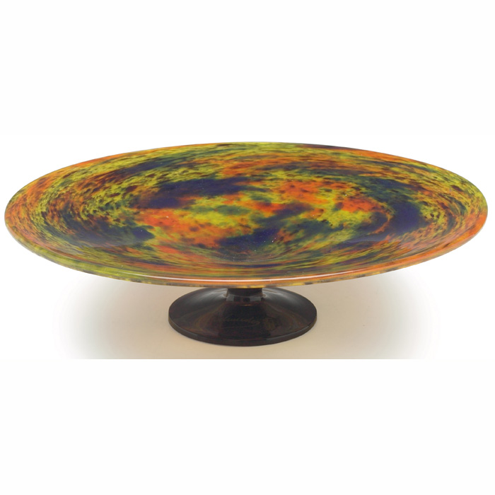 Appraisal: Schneider bowl large round form in blue orange yellow green