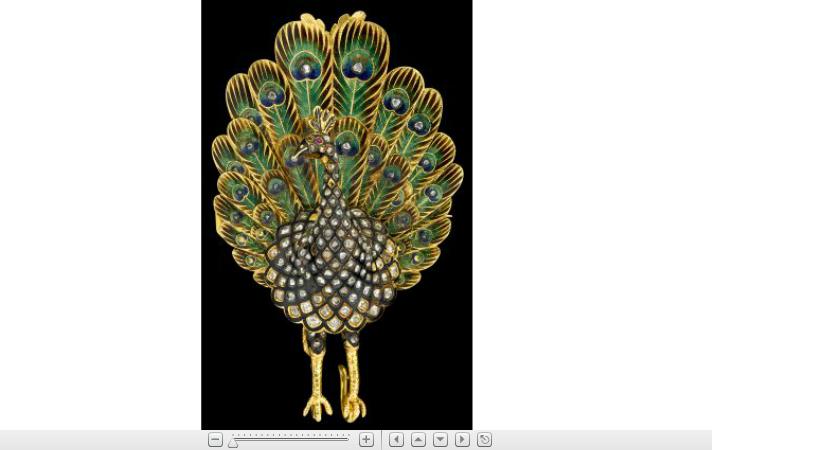 Appraisal: karat yellow gold diamond and enamel peacock pinGreen and blue