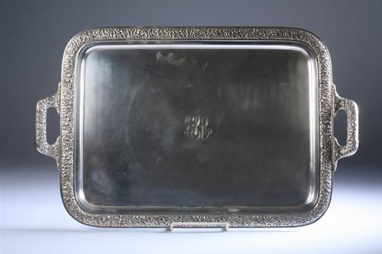 Appraisal: IMPRESSIVE TIFFANY CO SILVER PLATED SERVING TRAY Rectangular centered with