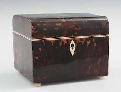 Appraisal: A Tortoise Shell Clad Tea Box Measuring apprx - W