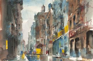 Appraisal: Jack Laycox ''Quiet Afternoon On West Broadway'' signed lower right