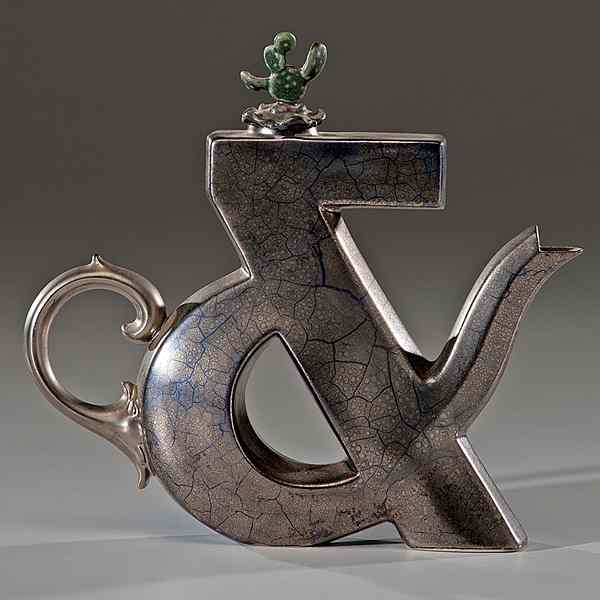 Appraisal: Adrian Saxe USA Ampersand Teapot Porcelain ht wd dp in